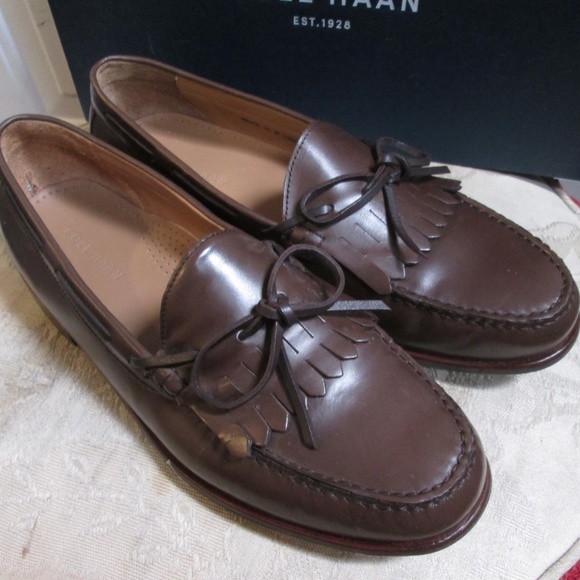 new COLE HAAN FAIRMONT PE Men\'s chestnut leather LOAFERS Sz 10 main image 8
